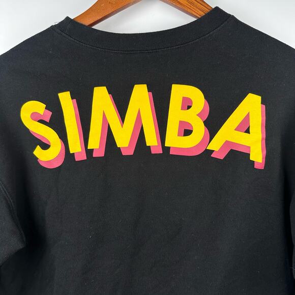 Simba Crew Sweatshirt Spell out Disney The Lion King Black Medium - Picture 5 of 8